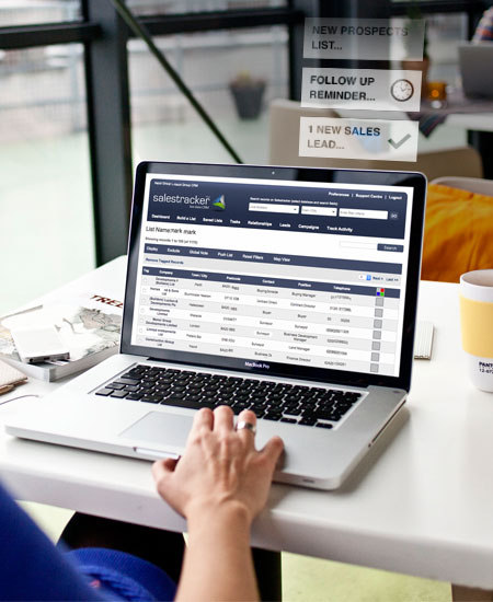 Laptop showing Salestracker interface